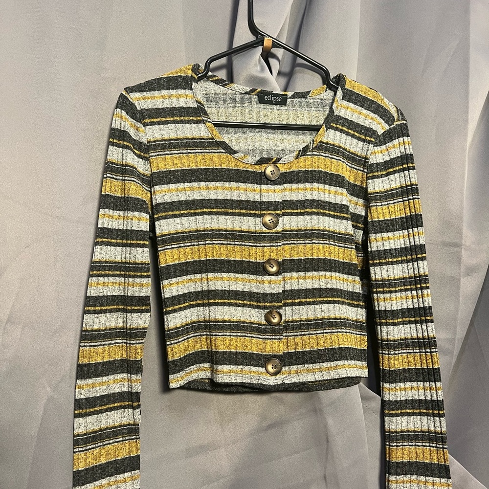 Eclipse Multicolor Striped Button-Up Top